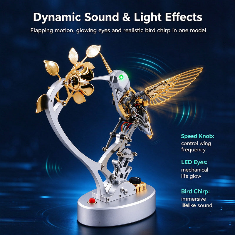 teching mechanical hummingbird model steampunk diy metal assembly kit