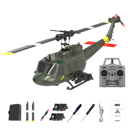 c032 1/48 scale uh-1 huey 2.4g 6ch flybarless rc hlicopter model