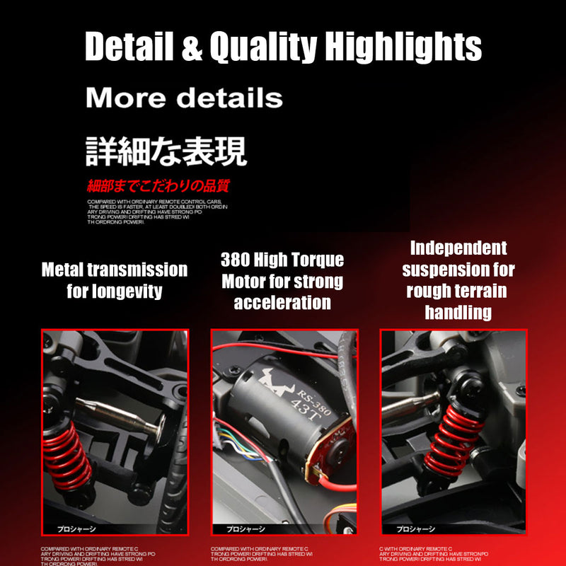 mn-268 1/16 scale 2.4g full-proportional steering rc drift car model