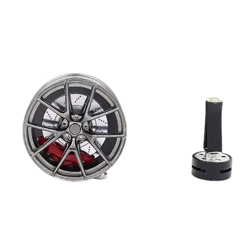 mini wheel rim car air freshener, cnc aluminum alloy magnetic vent clip diffuser, rotating auto interior decoration