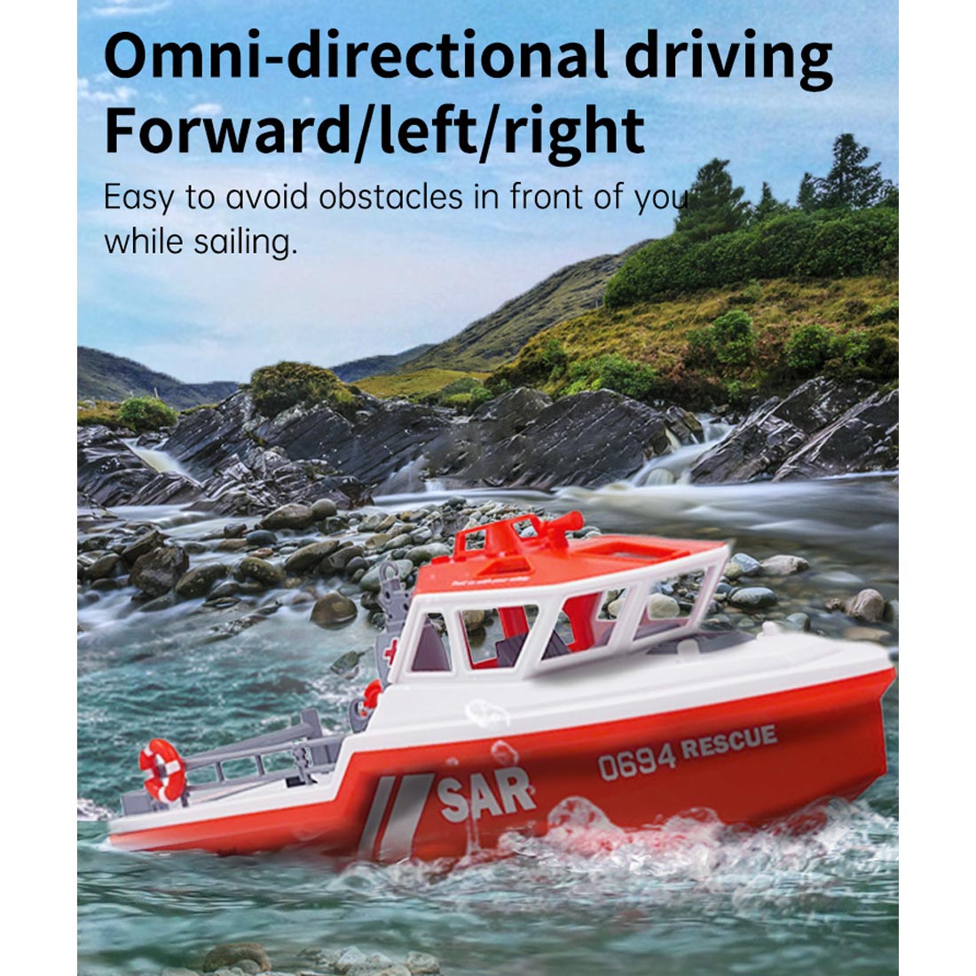 1/32 scale 2.4g 8km/h rc rescue boat model rtr version