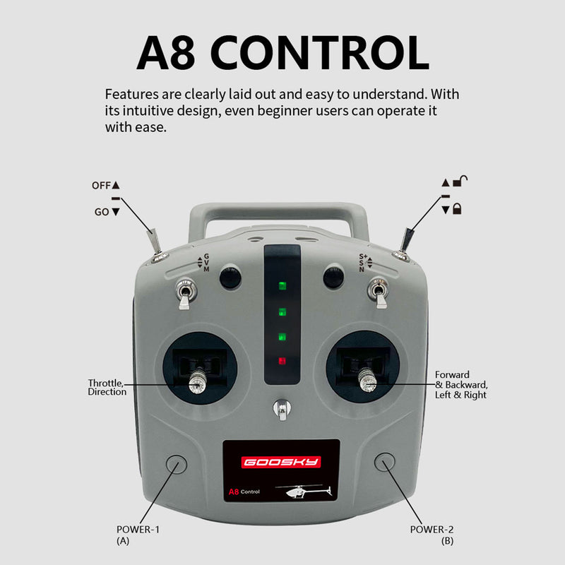 goosky e2 uh-1y 2.4g 6ch dual brushless direct drive rc rescue simulation helicopter model with lidar positioning