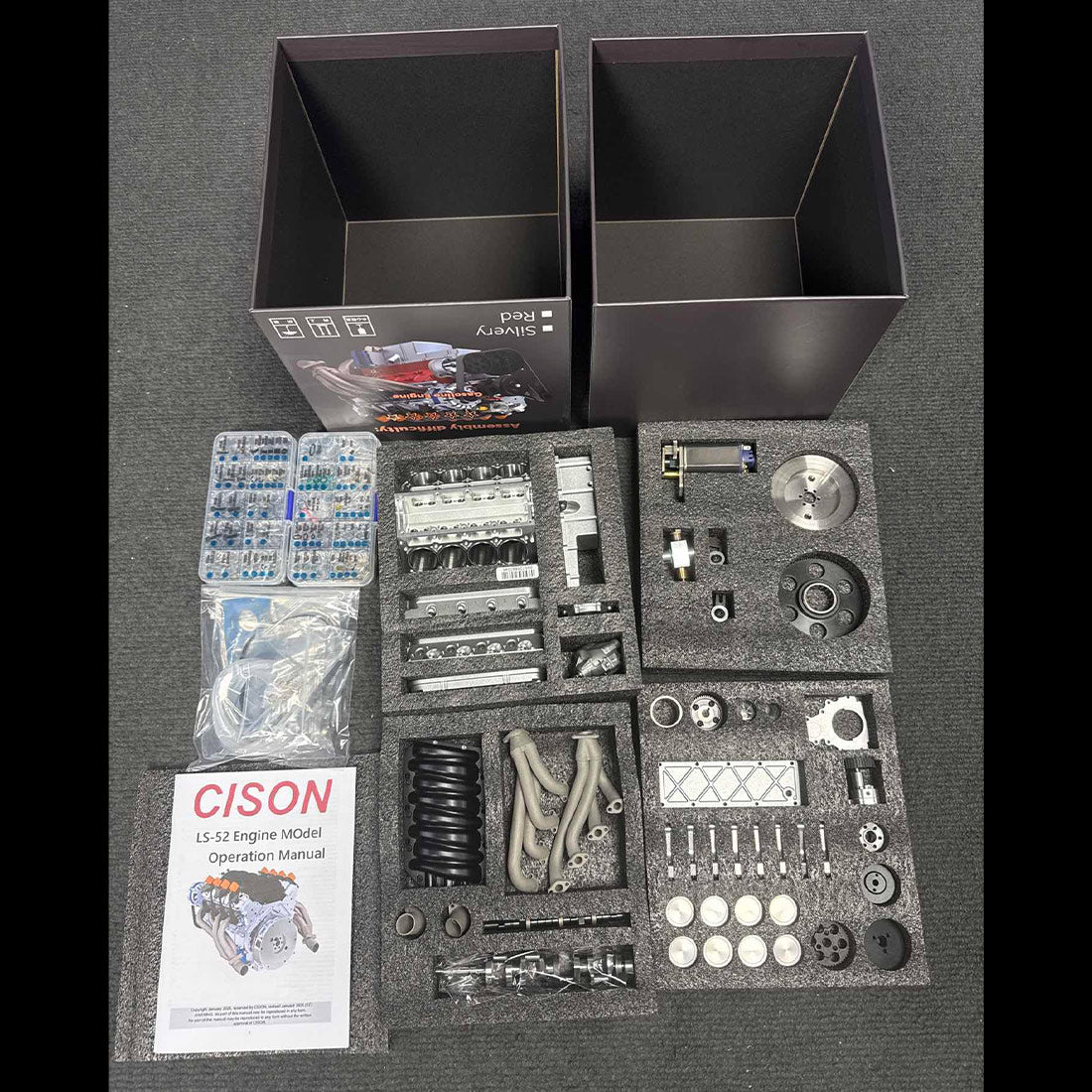cison v8 Engine ls-52 small-block 52cc 1/5 water-cooled 4-stroke 8-cylinder gasoline engine internal combustion v8 engine model kit