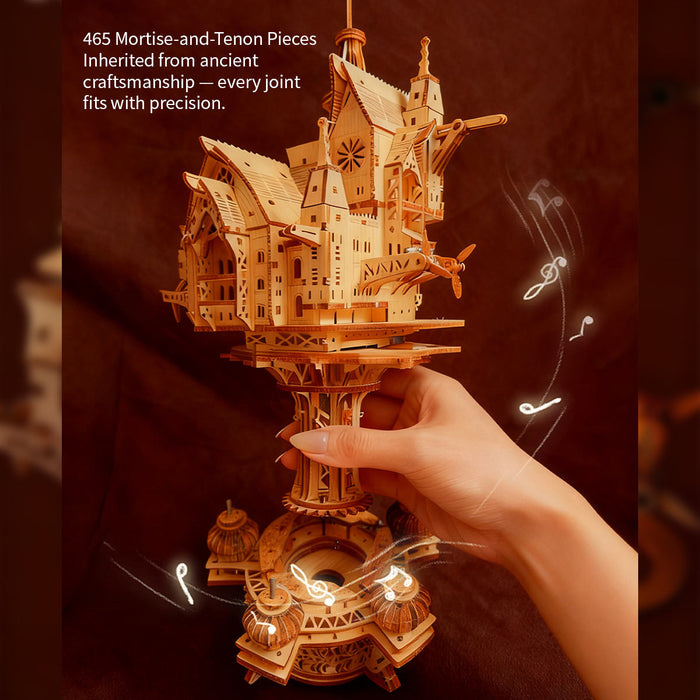 wooden diy sky sanctuary castle 3d model kit desk decor & gift