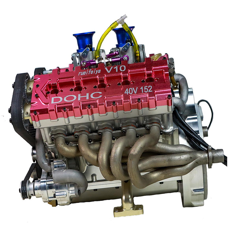 V10 Engine Internal RUIFEIYA 1:4 Scale V10 Gas Engine Model - 150cc DOHC 40-Valve 4-Stroke ...