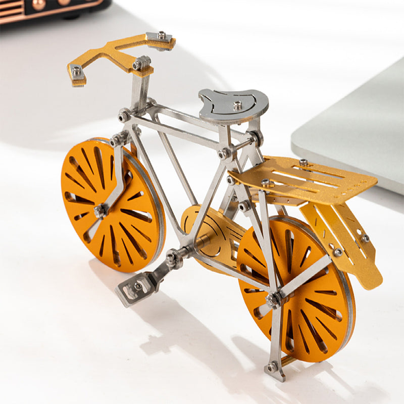3d metal puzzle bike diy mechanical assembly model kit – stainless steel bicycle, desktop collectible craft for mechanical enthusiasts (105+pcs)