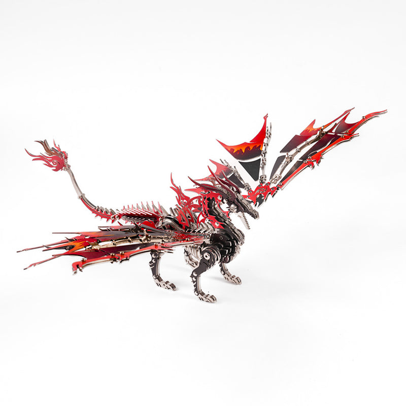 3D Metal DIY Mechanical Fire-Breathing Dragon Model Kit, Creative Trendy Display-200+PCS - EngineDIY