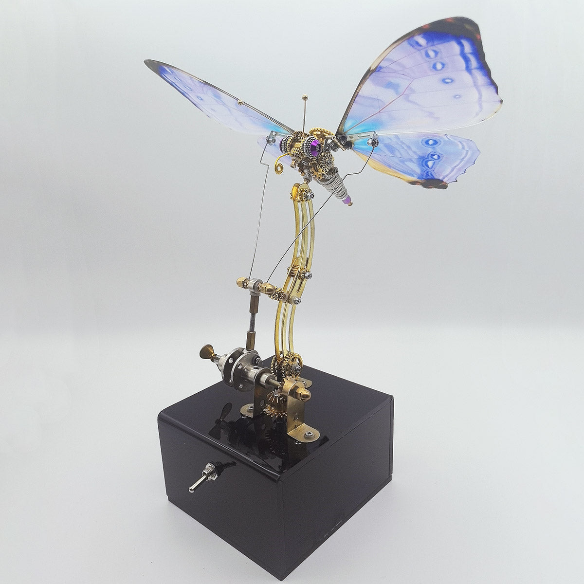 3d metal mechanical butterfly music box model kit