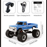 1/36 scale 2.4g 4wd proportional rc off-road car – led lights, long battery life