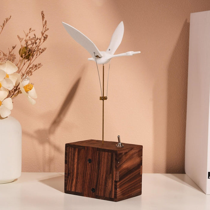 wooden flying swan music box dynamic model