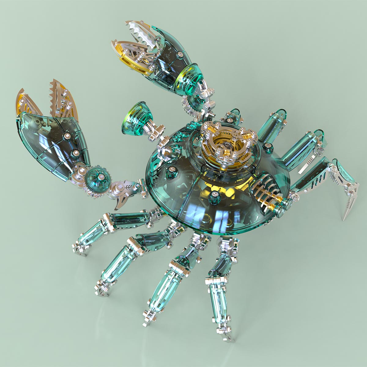 3d metal mechanical crab assembly model kit 
