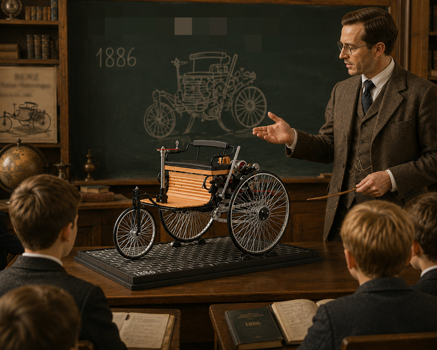 teching world's first automobile