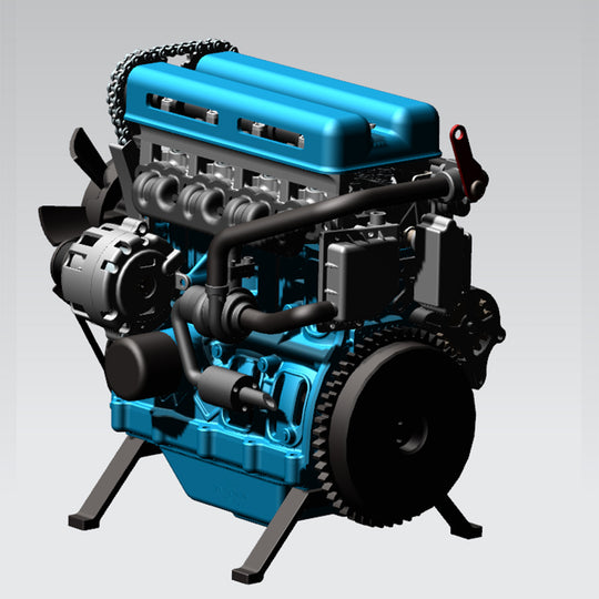 TECHING L4 Engine Model Kit that Works - Build Your Own Engine - Full Metal 4 Cylinder Car Engine Kit Car Engine Model Upgraded Version - EngineDIY