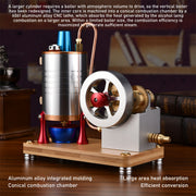 Retro All-metal Vertical Twin-Cylinder Steam Engine Model with Dynamic Balanced Crankshaft RTR STEM Model - EngineDIY