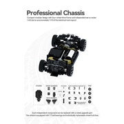1/43 scale 2.4g full proportional 4wd rc drift car, independent suspension, simulated led lights & extended runtime - enginediy