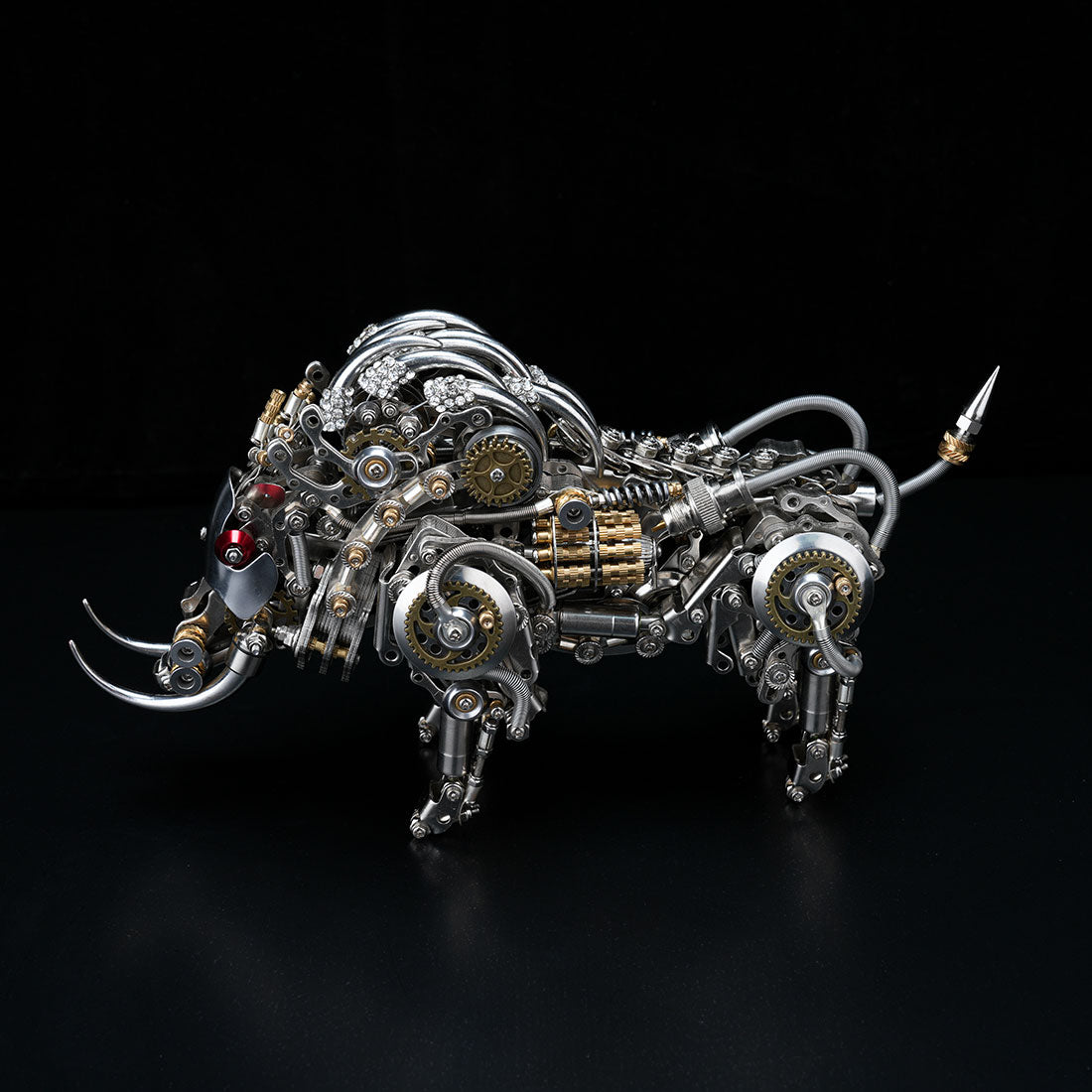 Raging Tusk 3D Metal Mechanical Boar Model Kit–DIY Steampunk Animal Assembly for Desktop Display