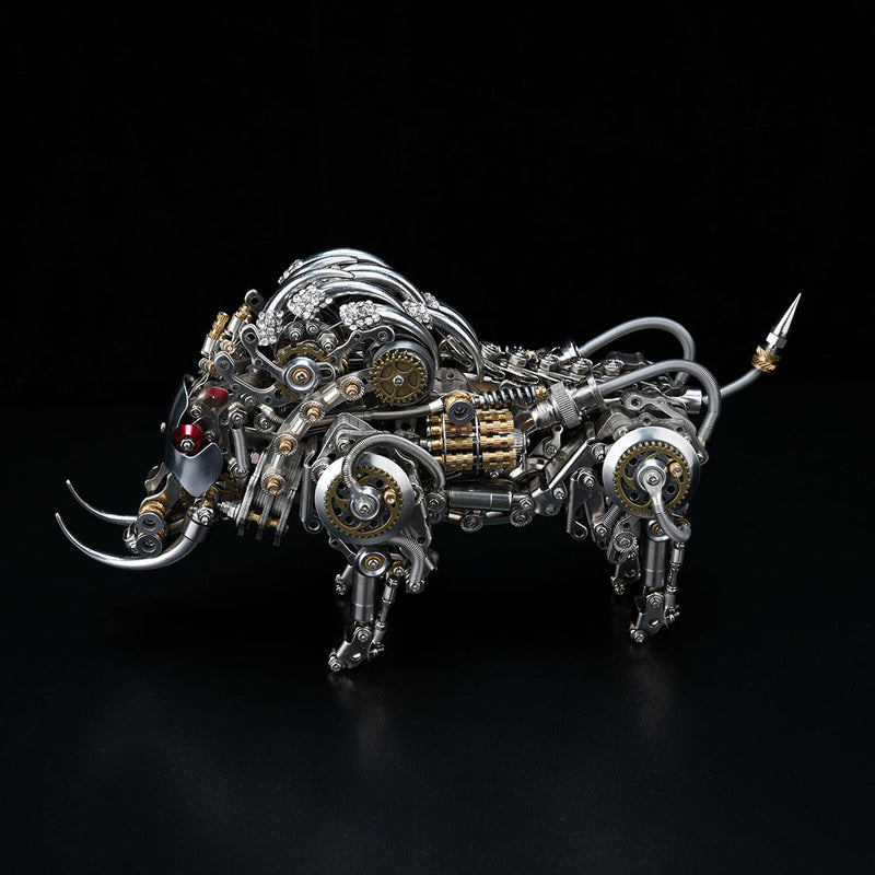 Raging Tusk 3D Metal Mechanical Boar Model Kit–DIY Steampunk Animal Assembly for Desktop Display