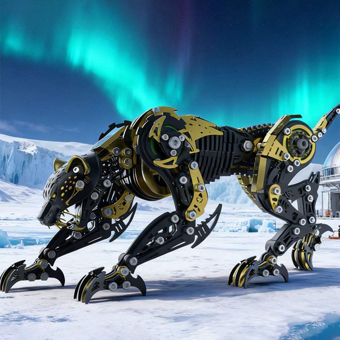 3d full-metal mechanical leopard model kit