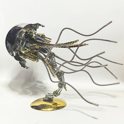 3d metal mechanical jellyfish model kit – diy steampunk assembly with usb warm light desk lamp for desktop display (800+pcs)