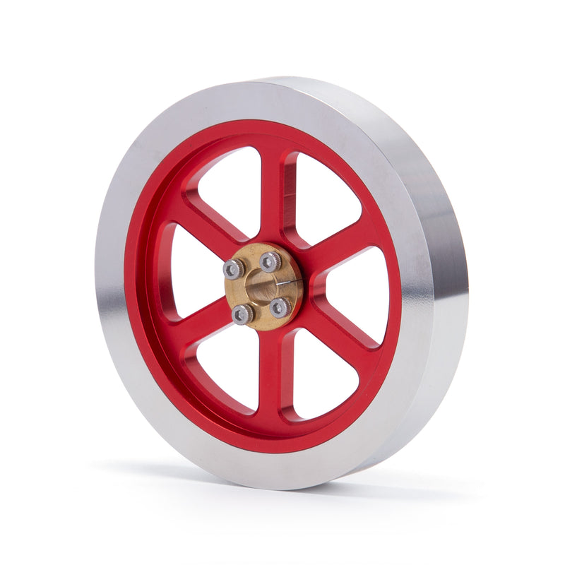 Flywheel Anodized Polished Engine Accessory for ENJOMOR Hit and Miss 6CC Engine Models - EngineDIY