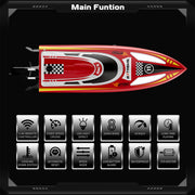 2.4ghz Remote Control Speedboat - 30km/H High-Speed Electric Racing Boat With Led Night Lights