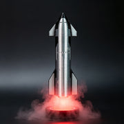spacecraft desktop humidifier, usb rechargeable mist diffuser with red led light for gaming desk & home decor
