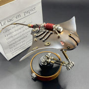 3d steampunk mechanical manta ray metal model kit, diy assembly gift for collectors (200+pcs)