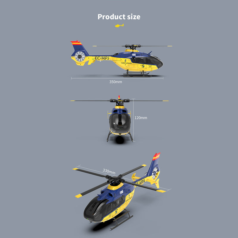 YU XIANG EC-135 RC Helicopter 1/36 2.4G 6CH Direct Drive Brushless Airplane Model with Cool lighting(RTF Version/Mode 1) - EngineDIY