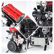 TECHING L4 Engine Model Kit that Works - Build Your Own Engine - Full Metal 4 Cylinder Car Engine Kit Car Engine Model Upgraded Version - EngineDIY
