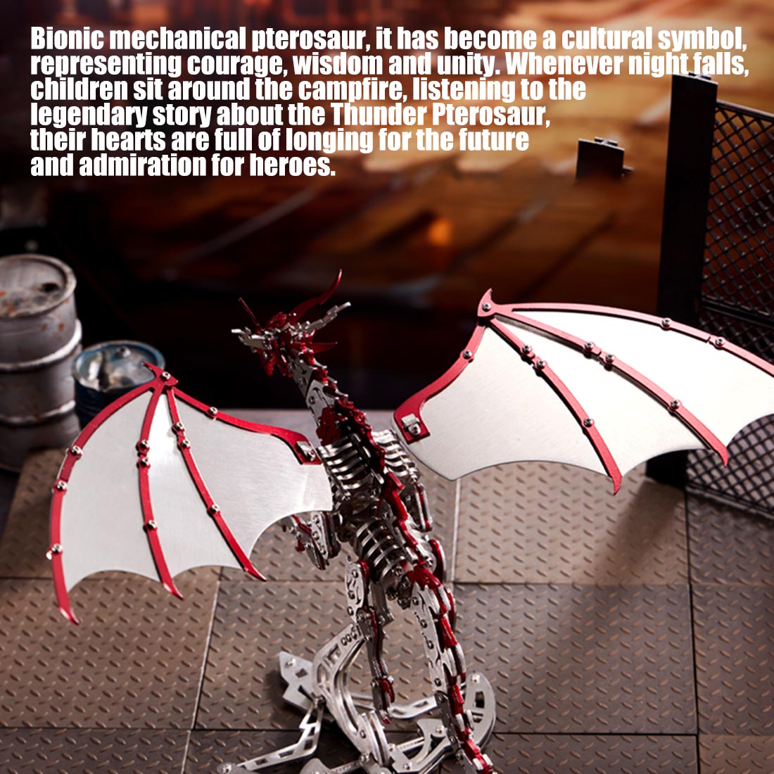 thunder pterosaur 3d metal mechanical bionic assembly model kit