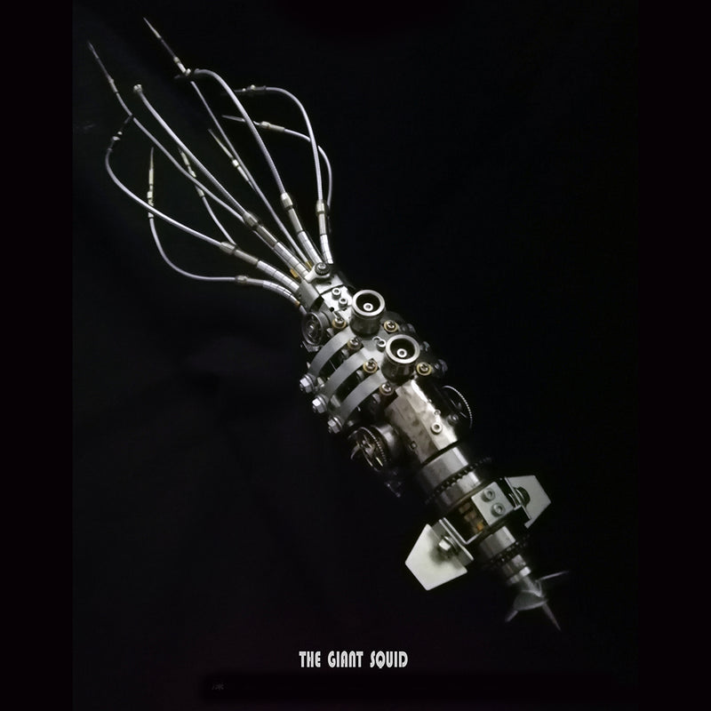 3D Metal Puzzle DIY Steampunk Giant Squid Metal Assembly Model Kits Creative Ornament - EngineDIY