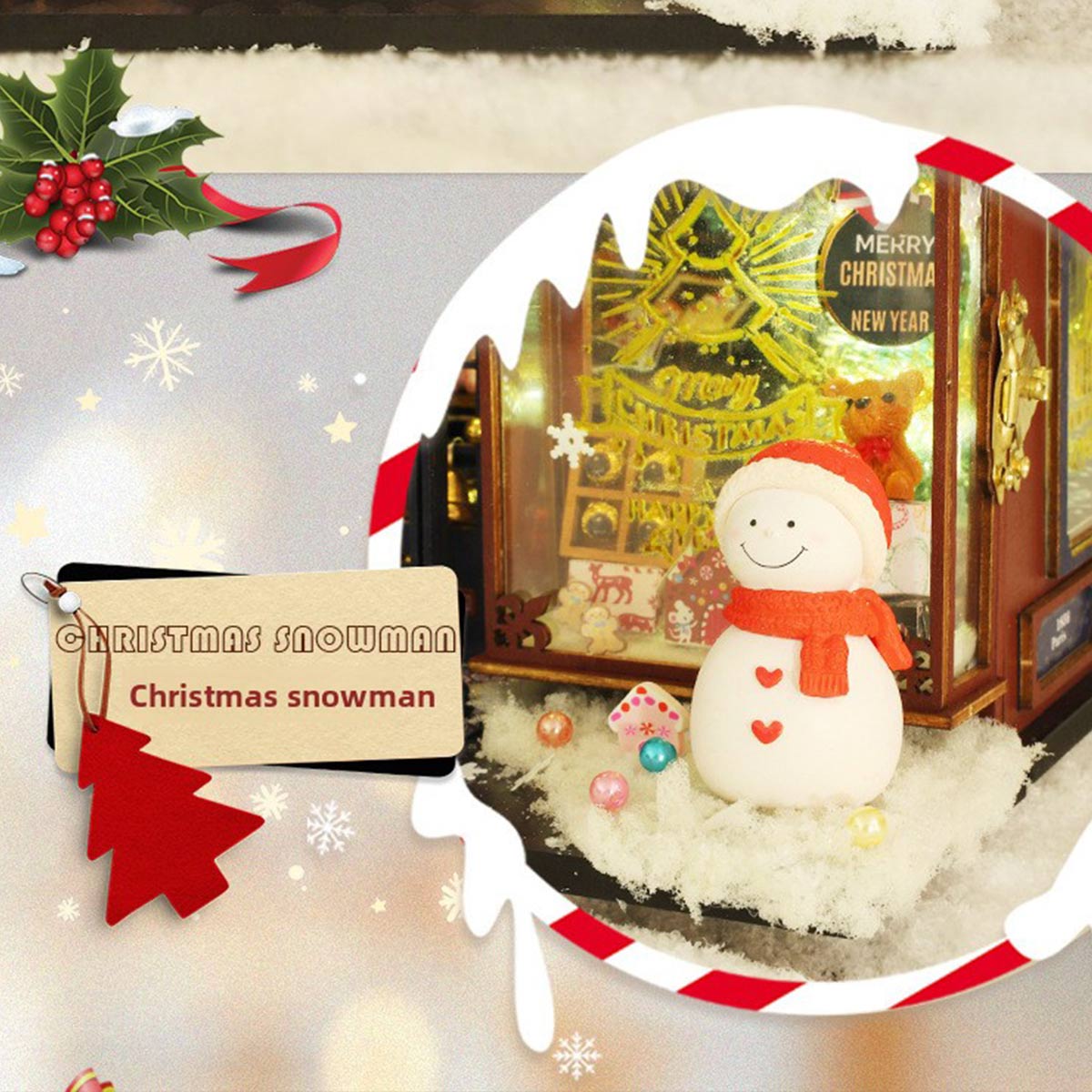 wooden christmas wonderland diy miniature house model kit