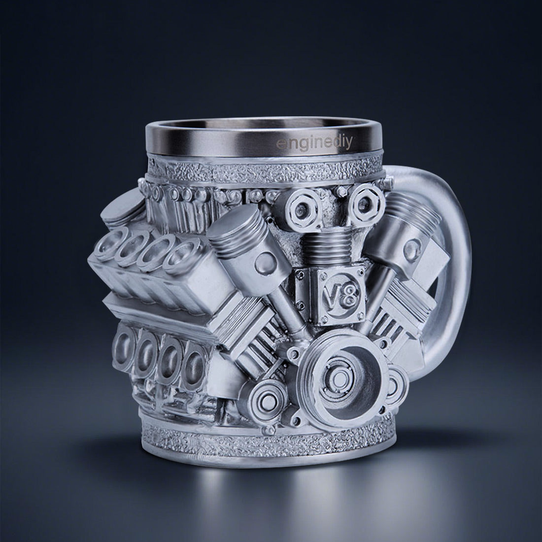 V8 Engine Coffee Cup with Stainless Steel Liner Creative Gift