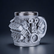 V8 Engine Coffee Cup with Stainless Steel Liner Creative Gift - EngineDIY