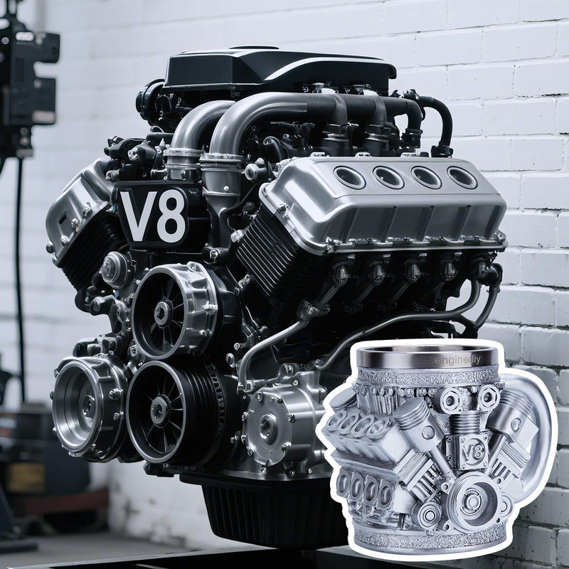 v8 engine coffee cup with stainless steel liner creative gift