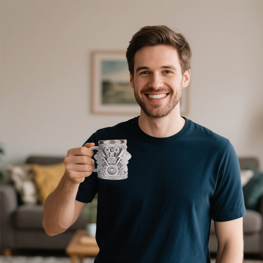 v8 engine coffee cup with stainless steel liner creative gift