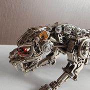 3d metal mechanical leopard diy assembly model kit, steampunk industrial design for desktop display-1000+pcs
