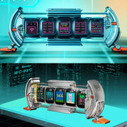 cyberpunk nixie tube clock - diy screen with neon lighting effects, customizable digital desk decor, unique tech gift