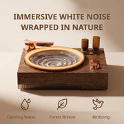 retro record player water fountain with ambient sounds & light