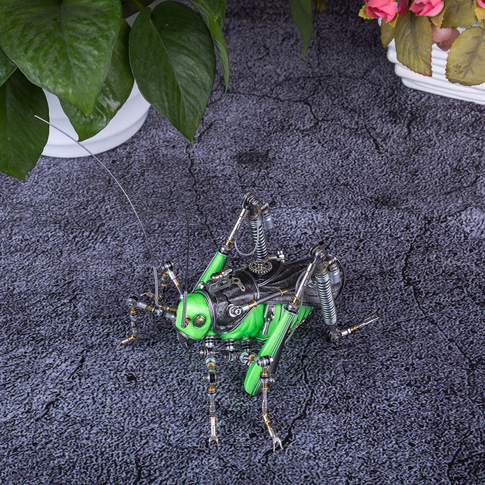 3D Metal Steampunk Craft Puzzle Mechanical Grasshopper Model DIY Assembly Animal Jigsaw Puzzle Kit Games Creative Gift