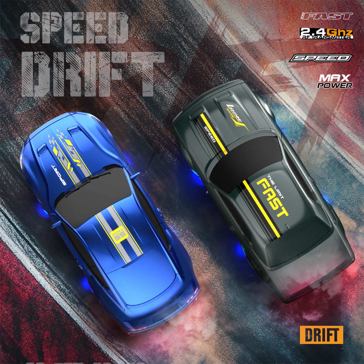 1/43 scale 2.4g full-proportional mini electric rc drift racing car model with led lights
