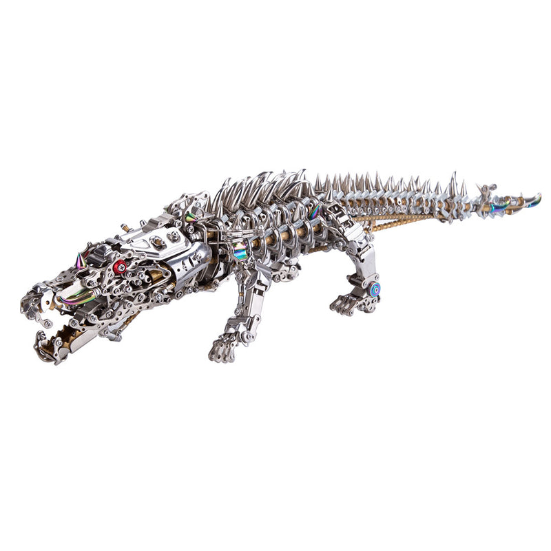 3D Metal Sleeping Crocodile DIY Metal Puzzle Model Kit Mechanical Assembly Crafts 1500+PCS - EngineDIY