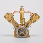 rw-v2 mini v-shape double cylinder steam engine model