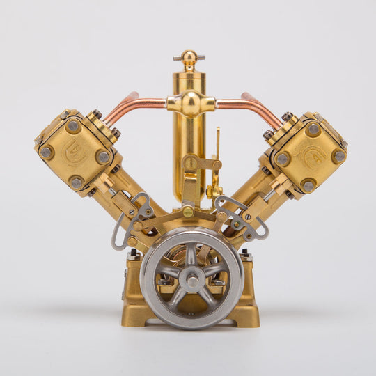 rw-v2 mini v-shape double cylinder steam engine model