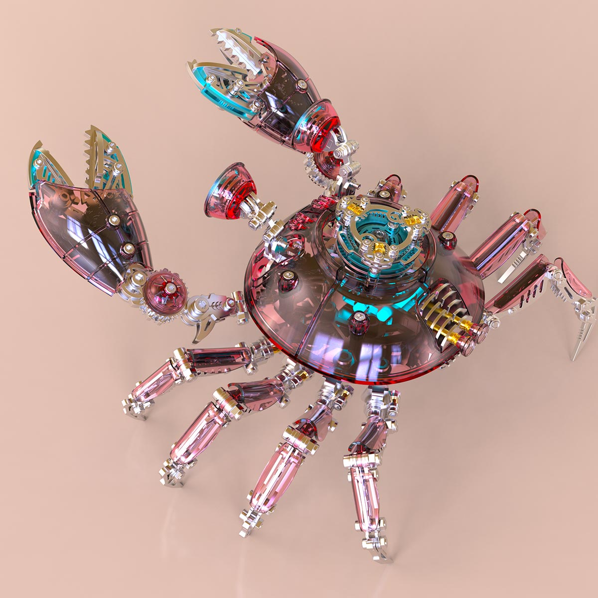 3d metal mechanical crab assembly model kit 