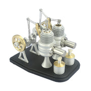All Metal Beam Heat Engine Twin-Cylinder Stirling External Combustion Engine Gifts for Machine Enthusiasts(Kit Version) - EngineDIY