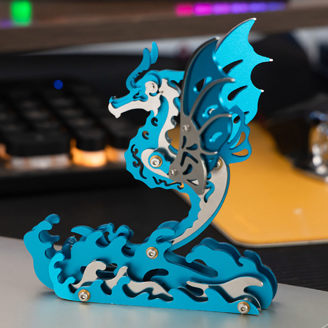 3d metal mechanical seahorse puzzle assembly model kit