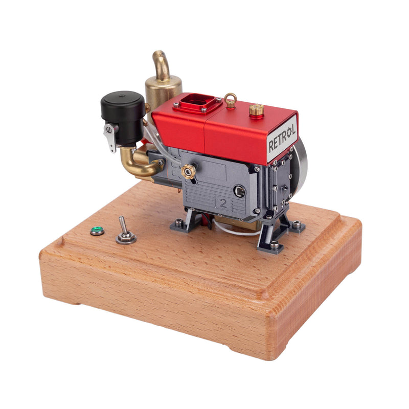 RETROL 1/8 2.6cc Mini Single-Cylinder Four-Stroke Gasoline Engine Model Upgraded Internal Combustion Engine Model - EngineDIY