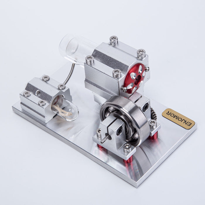 ENJOMOR Mini Semi-perspective Free Piston Stirling Engine Hot Air External Combustion Engine Model STEM Toy