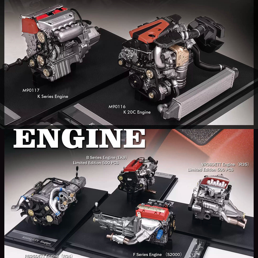 1/18 Scale Resin VR38DETT V6 Engine Model